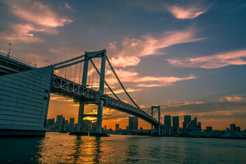 レインボーブリッジと夕景
