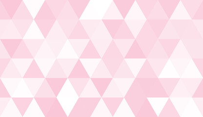 Fototapeta premium Abstract seamless pattern of geometric shapes. Mosaic background of big triangles. Evenly spaced triangles in different shades of pink. Vector illustration