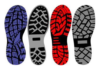 set prints of shoes vector