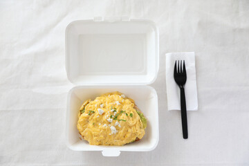 Avocado and scrambled eggs toast