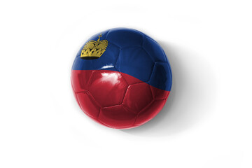 Fototapeta premium realistic football ball with colorfull national flag of liechtenstein on the white background.
