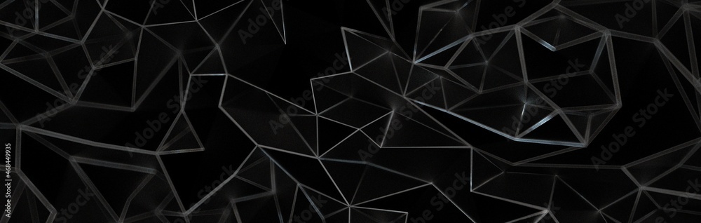 Poster Global network connection. Abstract geometric background with connecting dots and lines. Digital technology and communication concept.
