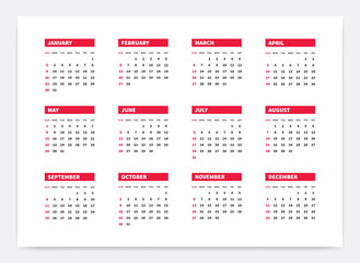 Calendar 2022 Year Design Vector