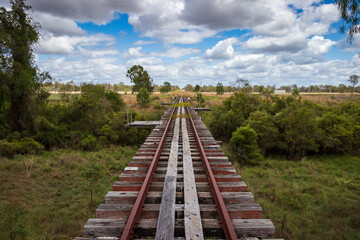 Obraz premium abandoned train line outback Queensland