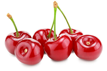 red cherry isolated on white background. clipping path