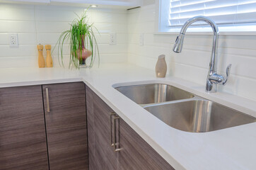 Modern kitchen in luxury house.