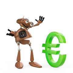 vintage robot in a white background