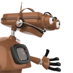 vintage robot in a white background