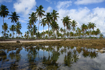 Fototapeta na wymiar view tropical beach reflection on sea water
