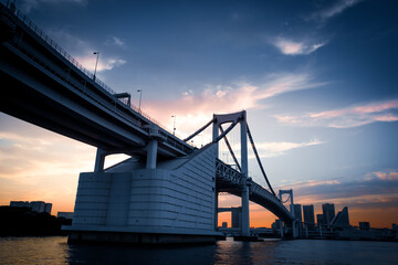 レインボーブリッジと夕景