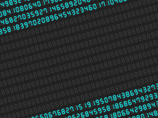 デジタル数字ランダムパターン上下フレーム【斜め/シアン】