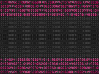 デジタル数字ランダムパターン上下フレーム【レッド】