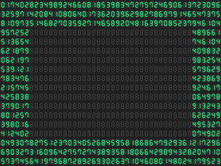 デジタル数字ランダムパターン四方フレーム【グリーン】