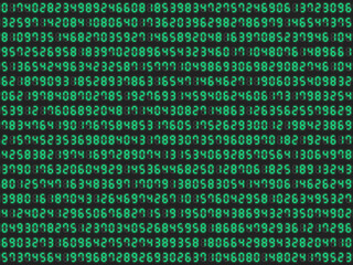 デジタル数字ランダムパターン背景【グリーン】