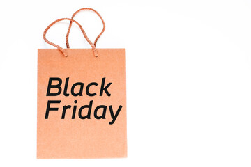 label Sale tag with shopper paperbag, black Friday or cyber monday shopper - online shopping concept	
