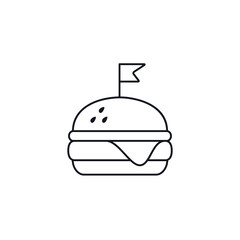 Burger line icon, Fast food hamburger symbol, vector simple isolated sign