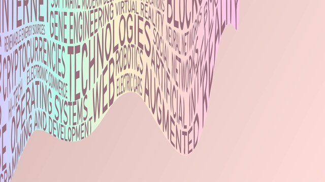 Flowing Liquid Iridescent Text On Pink Background