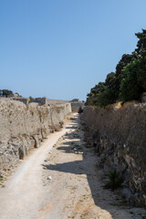 Fototapeta na wymiar Walls of Old City of Rhodes, Greece