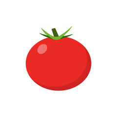 vector tomato sign, isolated object. Red tomato logo in flat style. Organic Food.Healthy Vegetable.Autumn Harvest