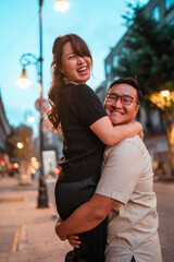 Fototapeta premium a beautiful happy couple in love