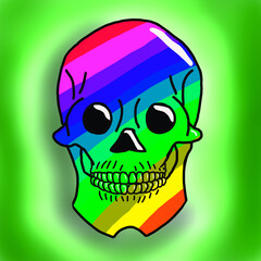 calavera, calavera lgbt, calavera colorida, calavera diseño, calavera con sombra