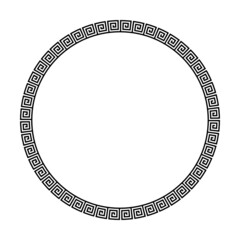 Circle frame of simple greek pattern