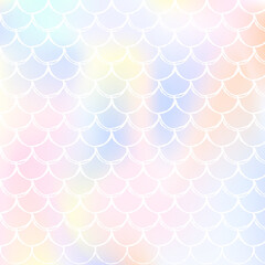 Mermaid scales background with holographic gradient.