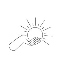 moon in hand mystical magic element logo