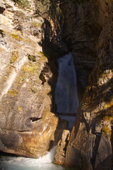 A Waterfall within the Shade at Johnston Canyon