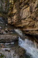 One of the smaller waterfalls at Johnston Canyon