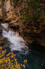 One of the smaller waterfalls at Johnston Canyon