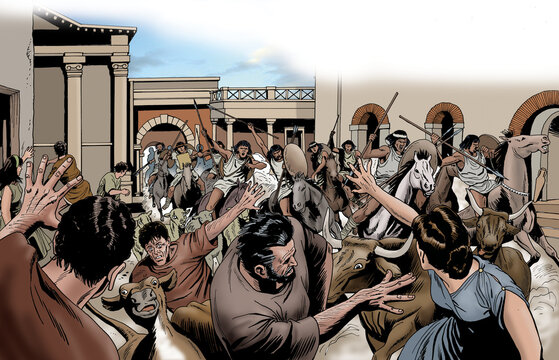 Ancient Rome - Numidians run through the streets of Rome