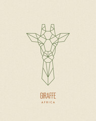 Polygon giraffe. Low poly animal. Geometric logo icon. Origami style
