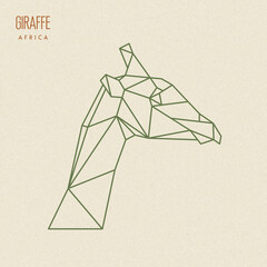 Polygon giraffe. Low poly animal. Geometric logo icon. Origami style