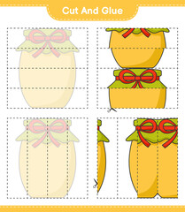 Cut and glue, cut parts of Jam and glue them. Educational children game, printable worksheet, vector illustration