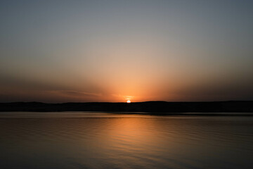Puesta de sol en el lago Nasser