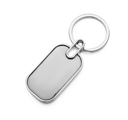 Fototapeta premium Stylish key chain on white background