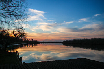 Sunset on the Gualeguaychu River. Entre Rios. Argentina