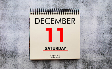December 11 calendar. Part of a set, concept