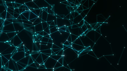 Abstract technology background from lines and dots. Plexus space geometrical backdrop