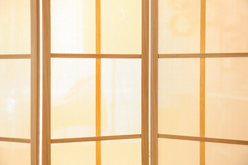 Modern beige folding screen, closeup