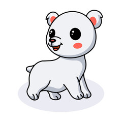 Naklejka premium Cute little polar bear cartoon