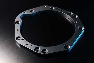 adapter plate for car tuning transmission replacement photographed at a long exposure