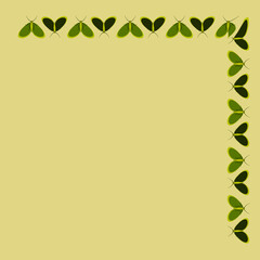 Frames on a square background - stylized moths - graphics. Design elements