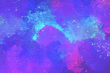 abstract background with splashes, abstract vivid purple blue background with drops and paint splashes, watercolor  modern wallpaper with light spots, handcrafted art, lightened water surface