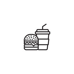 Burger and drink icon, Burger and drink sign vector