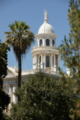 Daytime view of the historic courthouse, constructed in 1875, of Merced, California, USA.