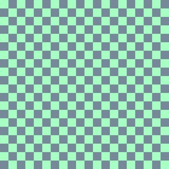 Two color checkerboard. Light Slate Grey and Mint colors of checkerboard. Chessboard, checkerboard texture. Squares pattern. Background.