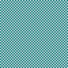 Checkerboard with very small squares. Teal and Light grey colors of checkerboard. Chessboard, checkerboard texture. Squares pattern. Background.