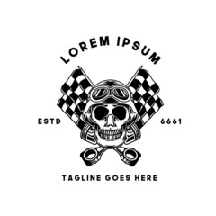 vintage motorcycle t-shirt prints, emblems, labels, badges and logos. monochrome style. isolated on white background